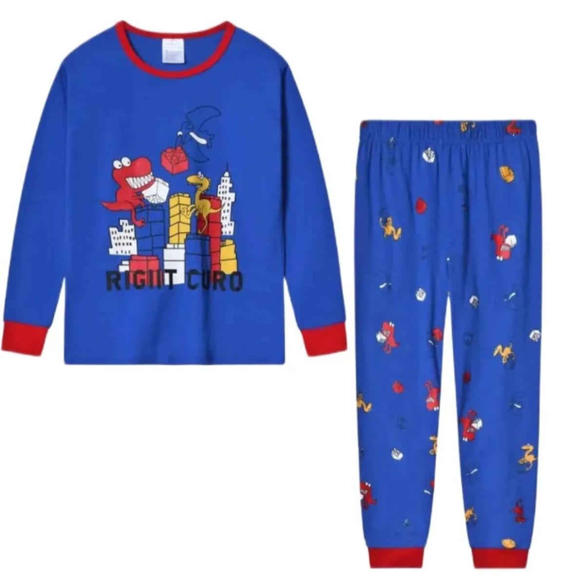 QIKUN - Conjunto Pijama Algodón Dinosaurios  Niños