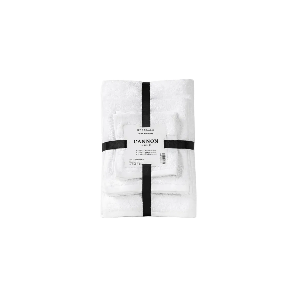 CANNON HOME - Set 6 Toallas 440 gr 100% Algodón – Cannon Home