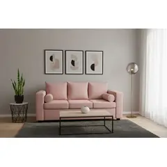 FANCY HOGAR - Sofa prince 3 cuerpos felpa gris