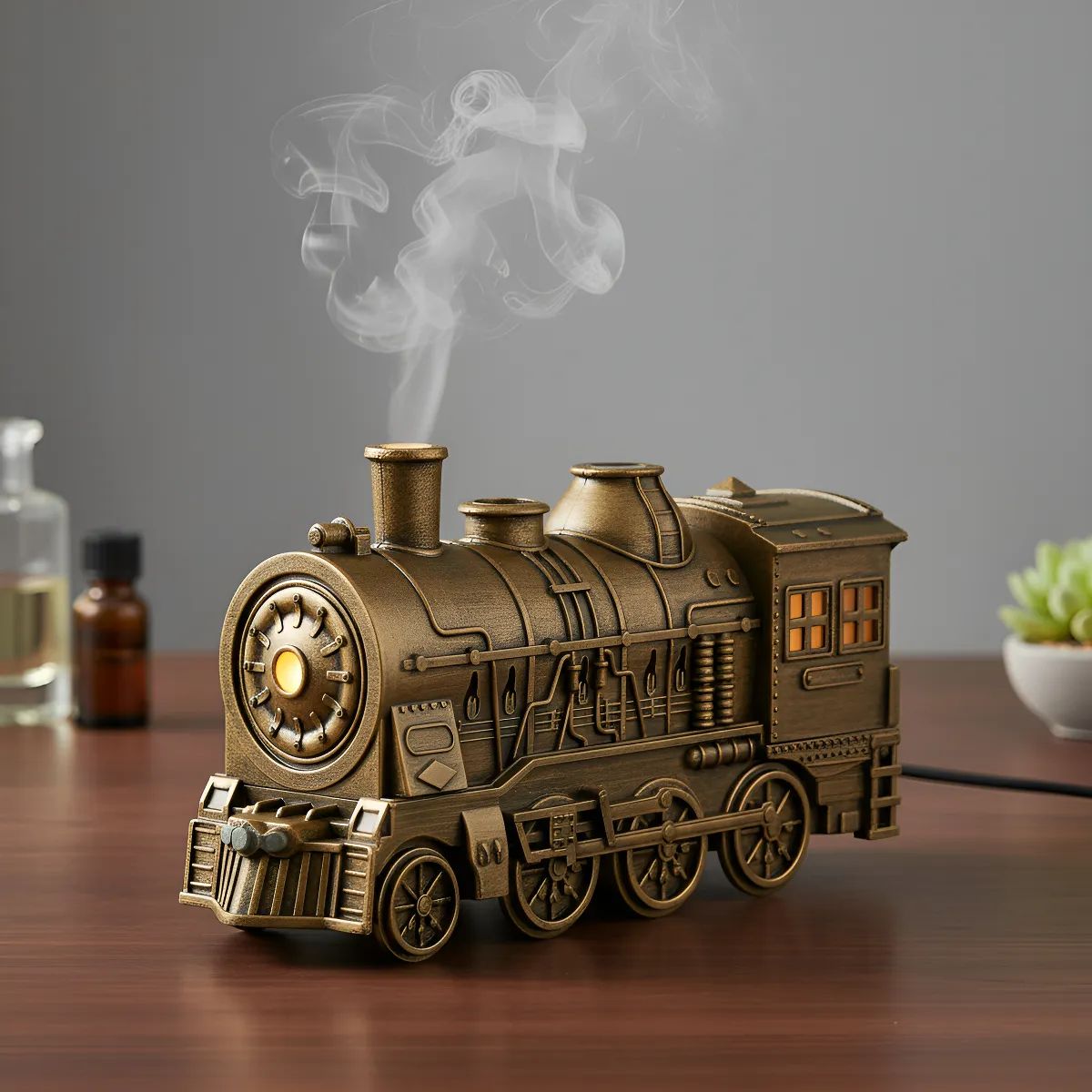 GENERICO - Humidificador De Vapor Difusor De Aceite Esencial Tren bronze