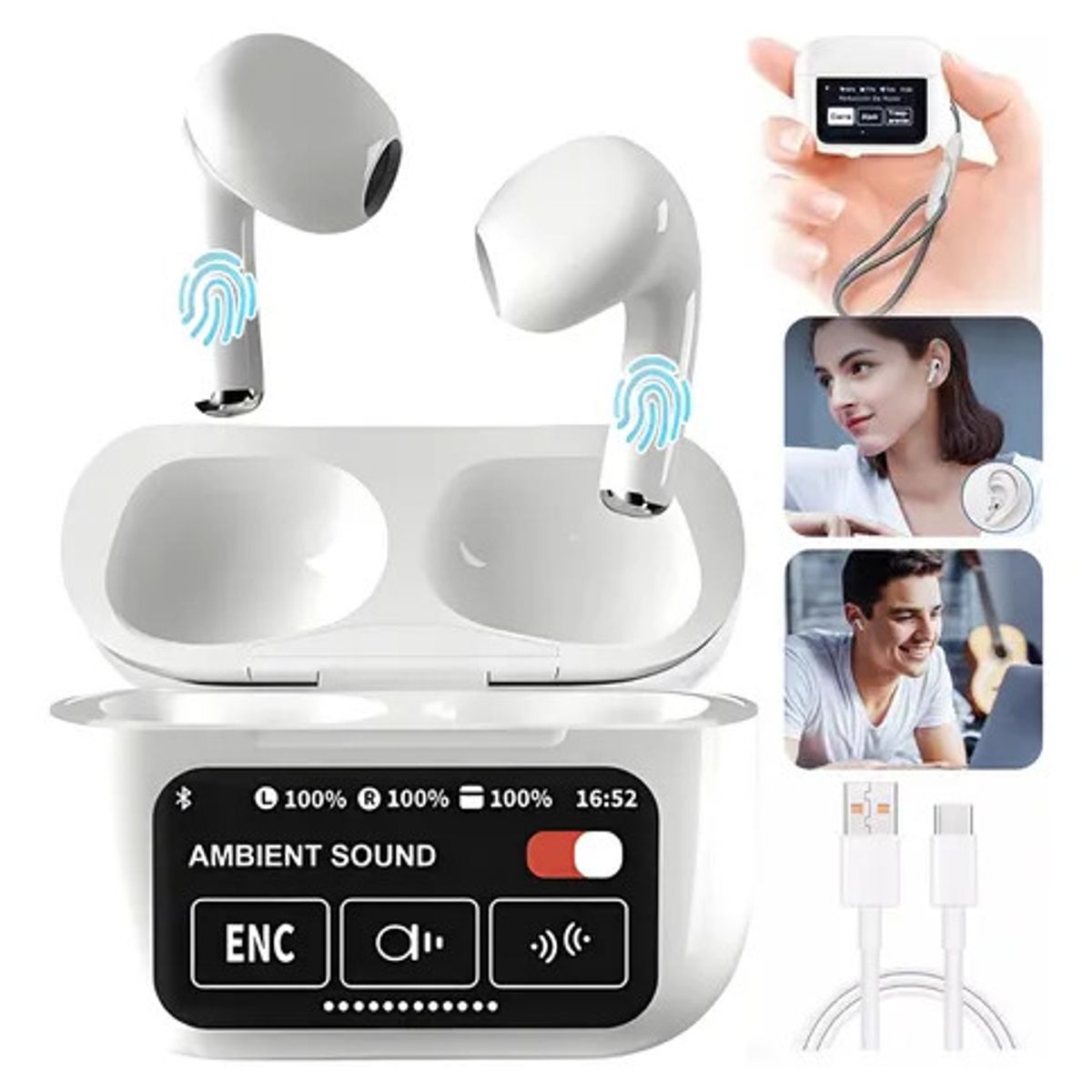 GENERICO - Audífonos Inalámbricos A11 Pro Tws Pantalla Led Táctil Bluetooth
