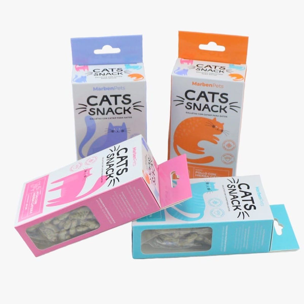 MARBEN PETS - Galletas con CATNIP sabor salmón con hierba gatera