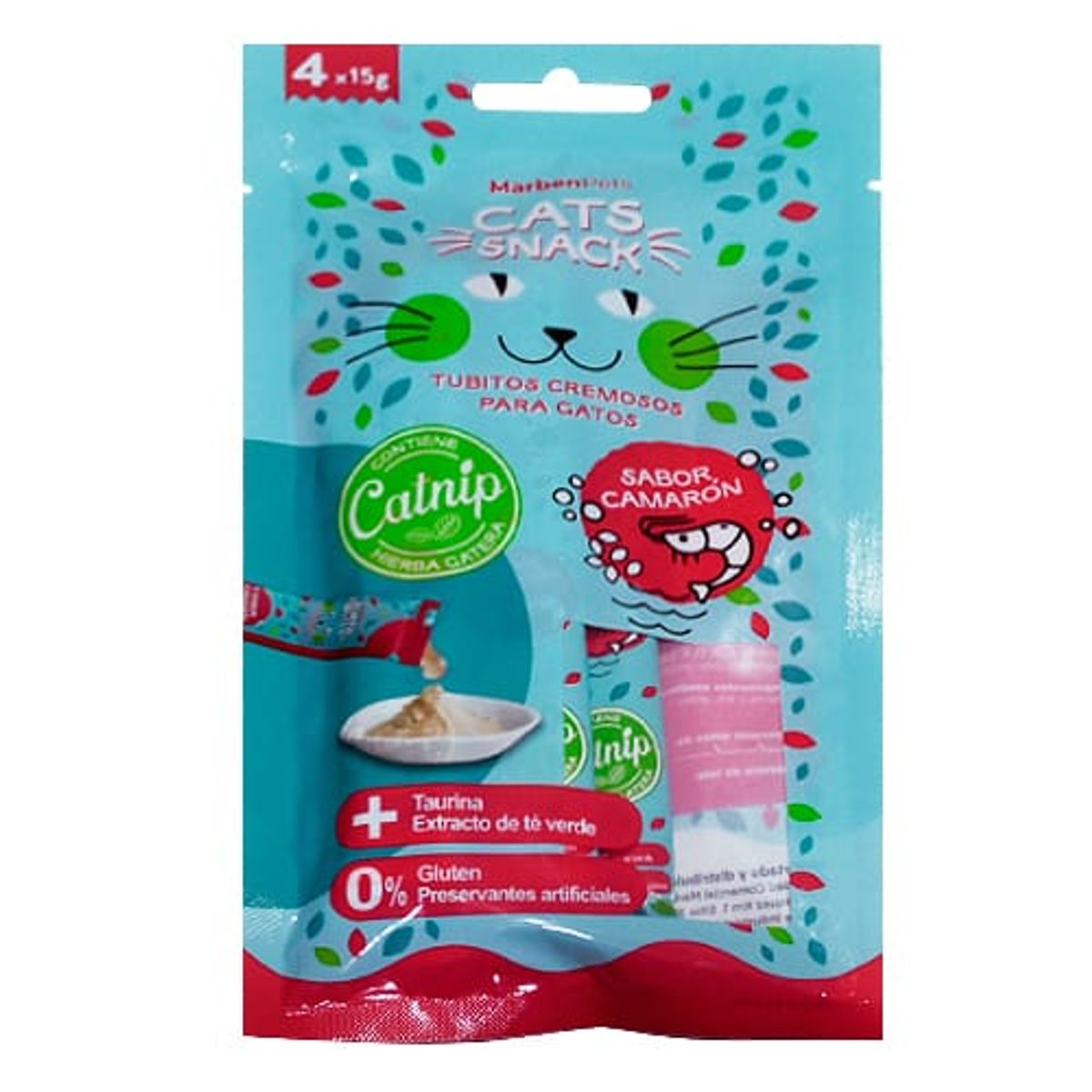 MARBEN PETS - Tubito Cremoso Sabor Camaron Con Hierba Gatera
