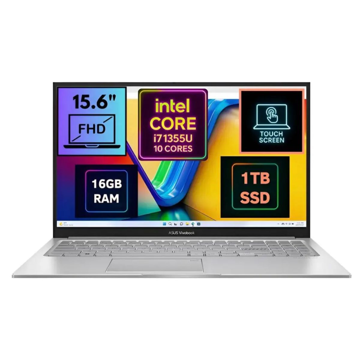 ASUS - Notebook Asus Vivobook F1504VA 15.6 FULL HD PANTALLA TACTIL INTEL CORE I7 1355U Ssd 1tb 16gb W11