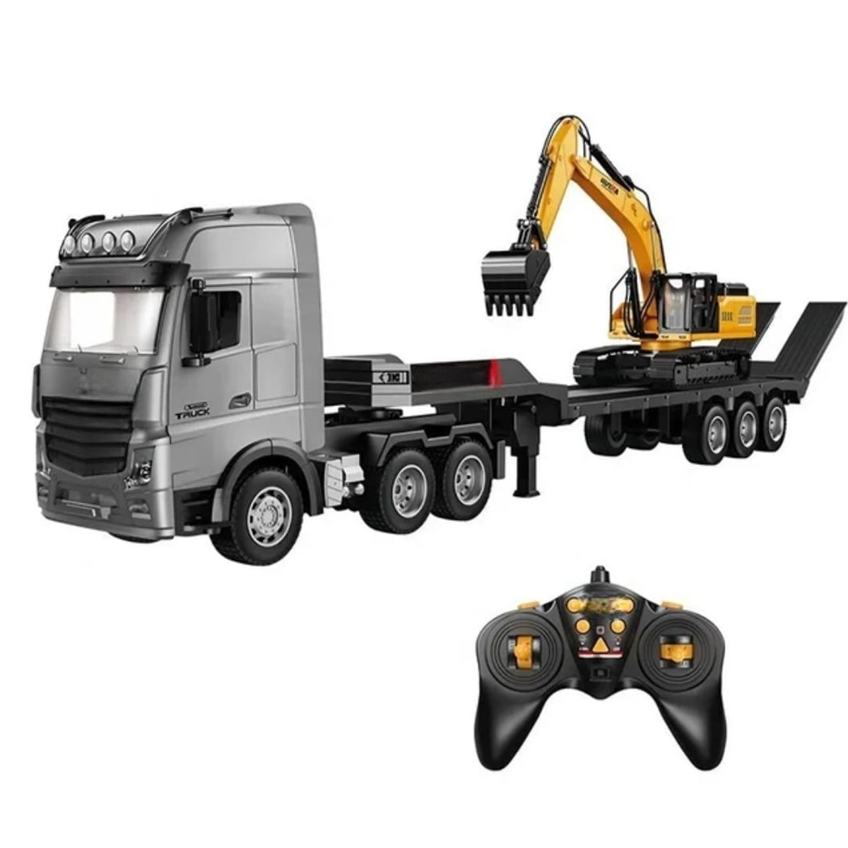 GENERICO - RETROEXCAVADORA CON CAMION CONTROL REMOTO Y RAMPA 9 CANALES