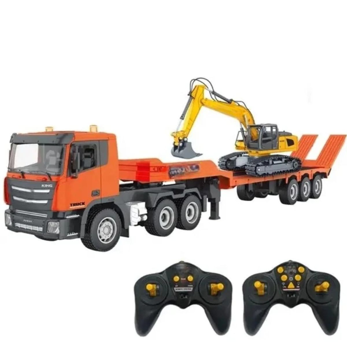 GENERICO - RETROEXCAVADORA Y CAMION CONTROL REMOTO BATERIA RECARGABLE 2.4 GHZ