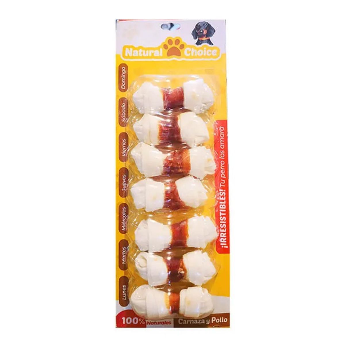 MARBEN PETS - Hueso 2,5" con pollo "uno al día" (7 UNIDADES 2 - 2,5")