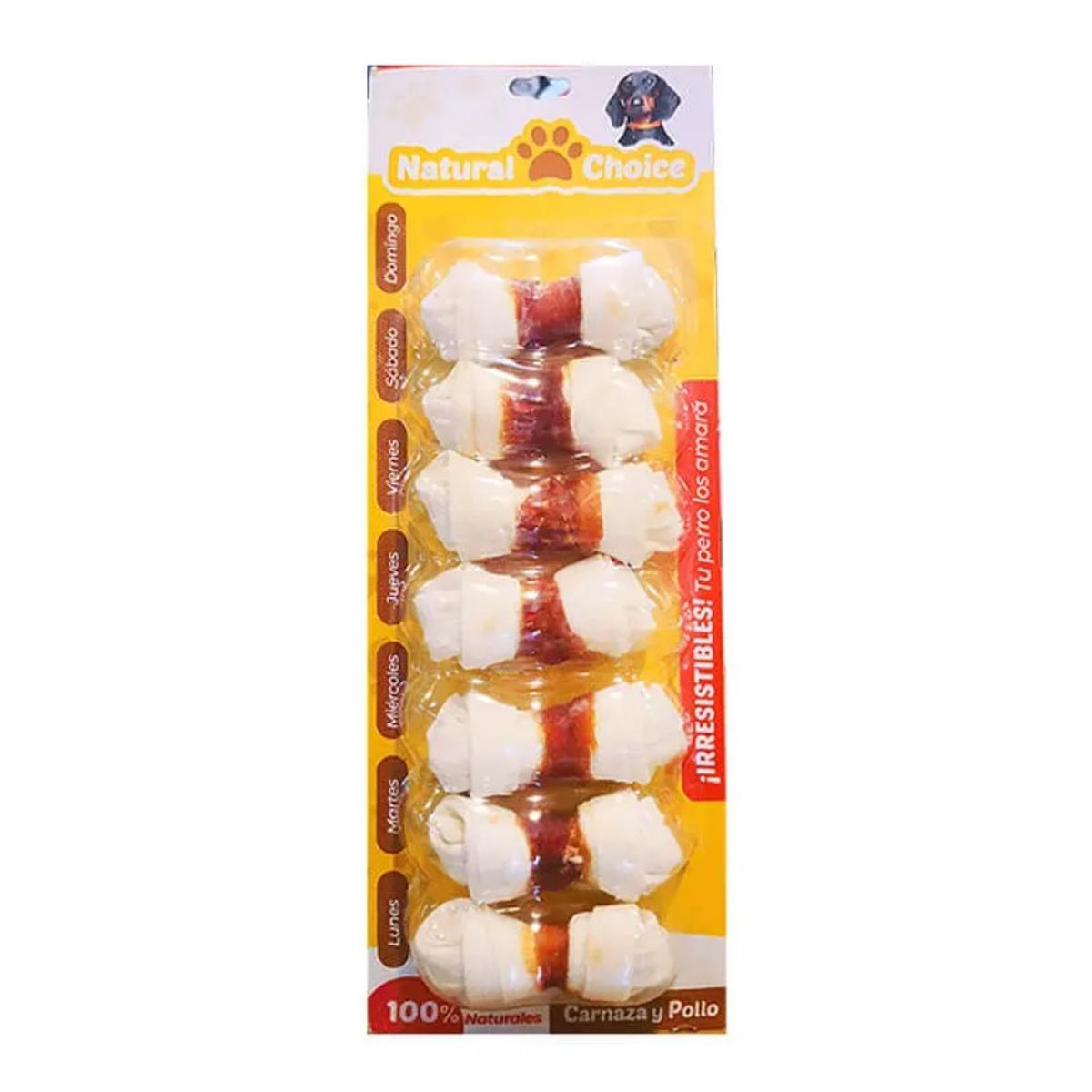 MARBEN PETS - Hueso 2,5" con pollo "uno al día" (7 UNIDADES 2 - 2,5")