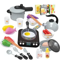 MAMITA Y BEBE - Set De Cocina De Juguete Niños Juego De Mini Chef Gris