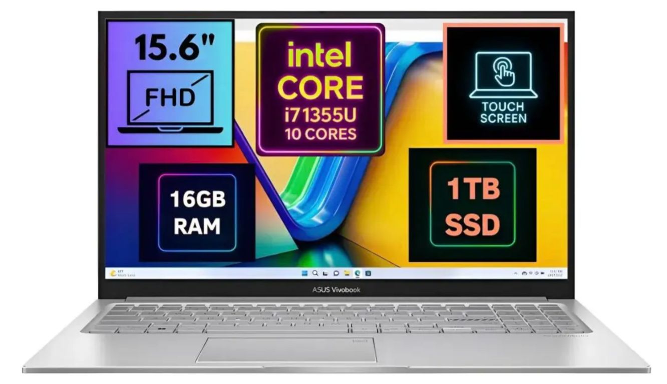 Notebook Vivobook F1504VA 15.6 FULL HD PANTALLA TACTIL INTEL CORE I7 1355U Ssd 1tb 16gb W11
