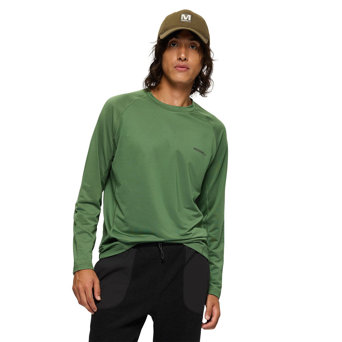MERRELL - Polera Manga Larga Hombre Tech Verde MERRELL