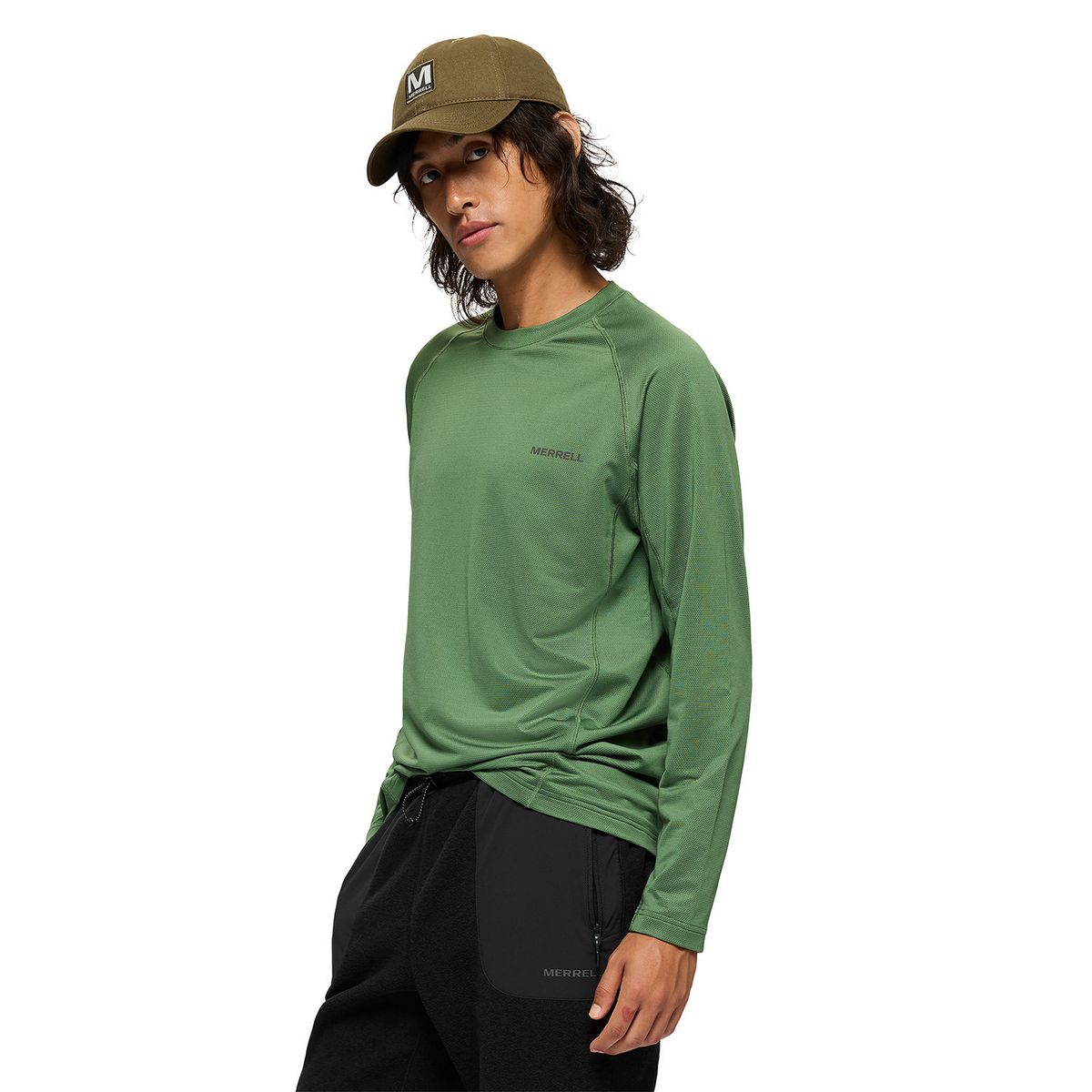 MERRELL - Polera Manga Larga Hombre Tech Verde MERRELL