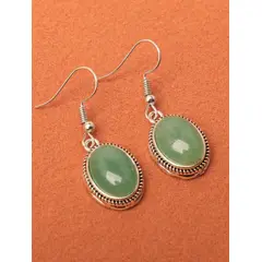 KIRAMA CLOTHING STORE - Aros Colgantes con Piedra Verde