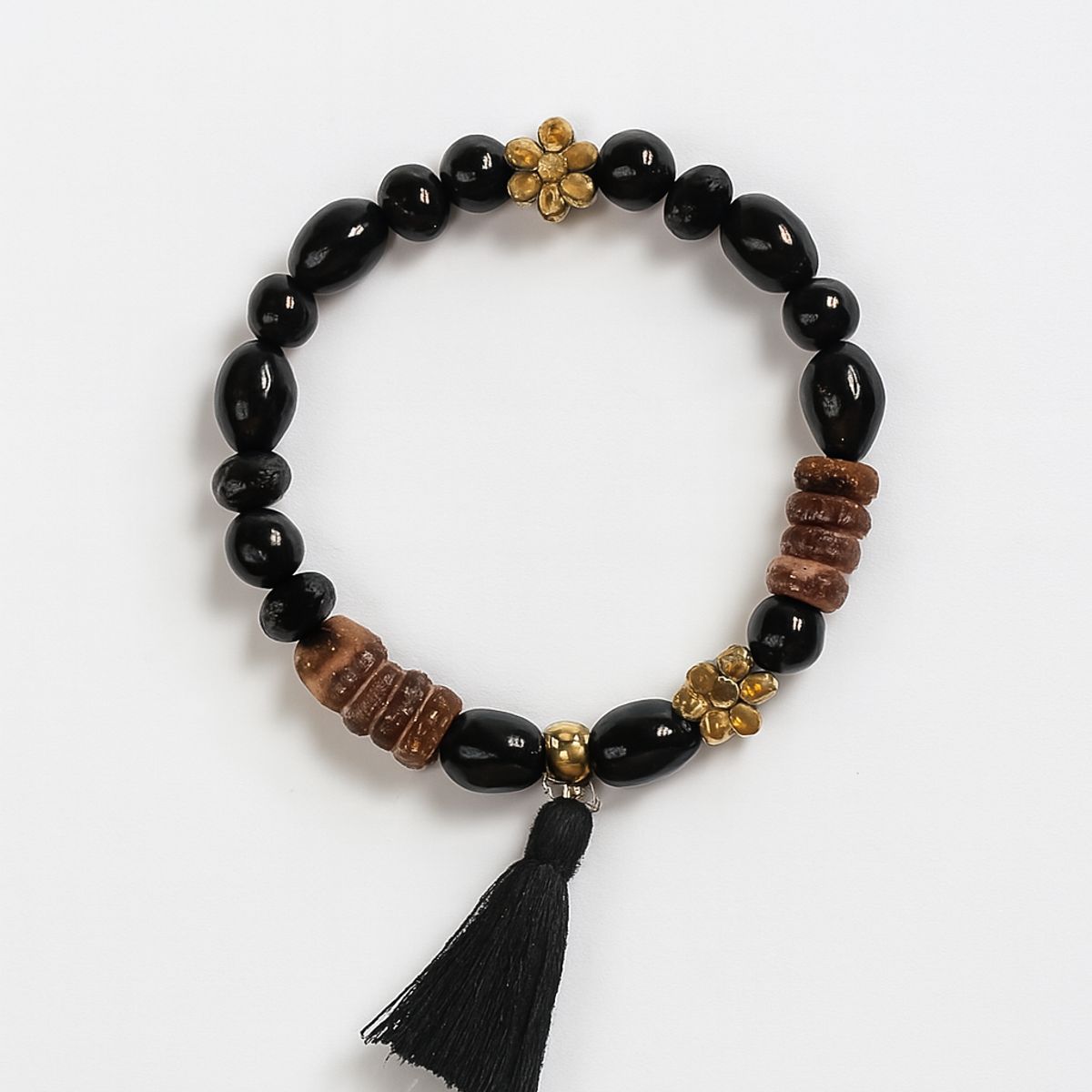 KIRAMA CLOTHING STORE - Pulsera de Cuentas Moteadas con Detalles Dorados