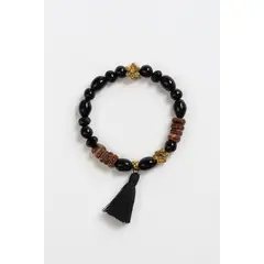 KIRAMA CLOTHING STORE - Pulsera de Cuentas Moteadas con Detalles Dorados