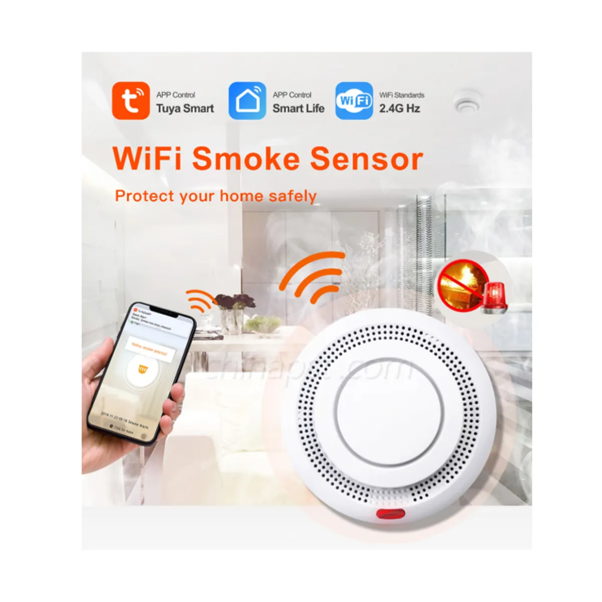 VIPA - Sensor Detector de Humo Inteligente Wifi