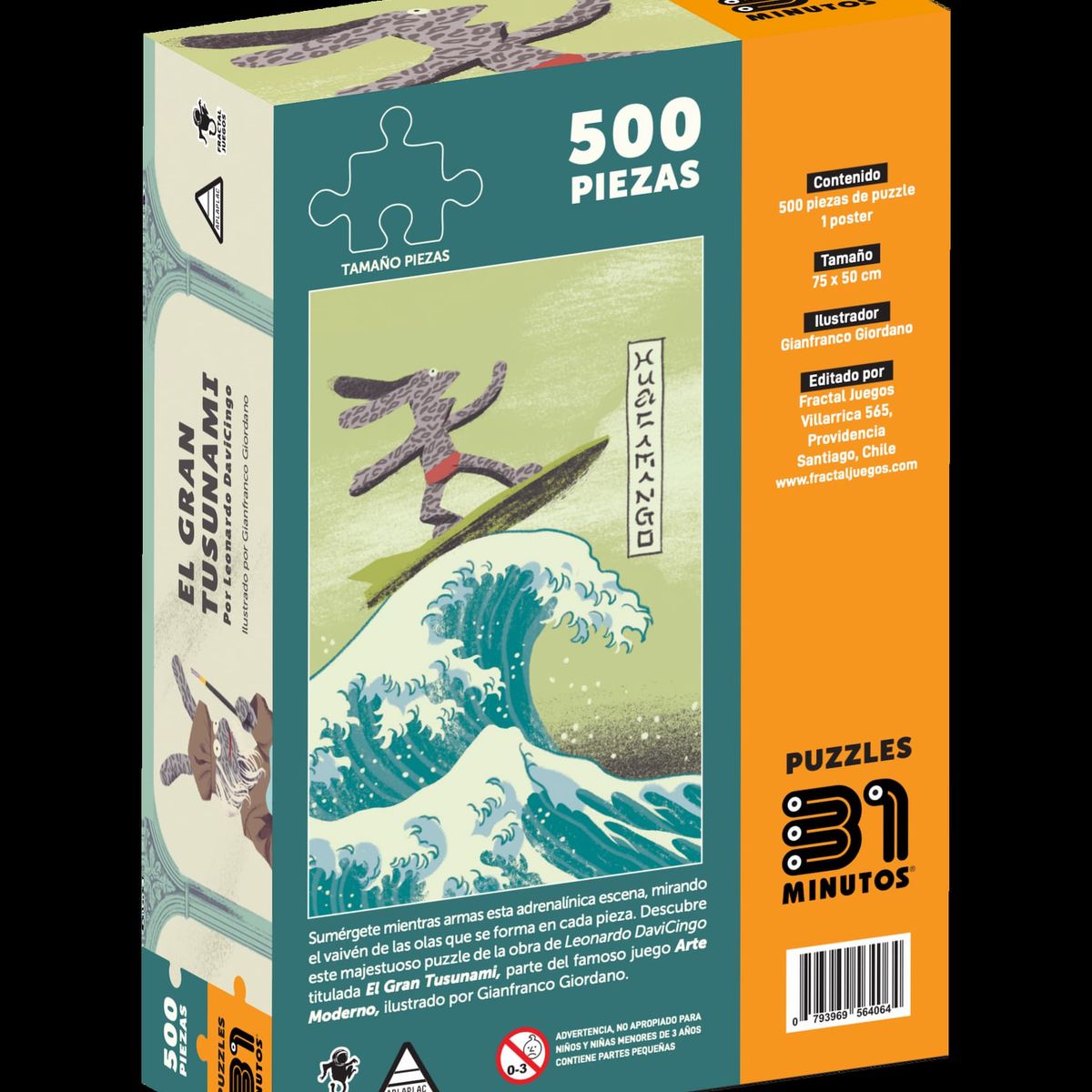 FRACTAL - Puzzle 31 Minutos 500 Piezas Fractal - El Gran Tusunami