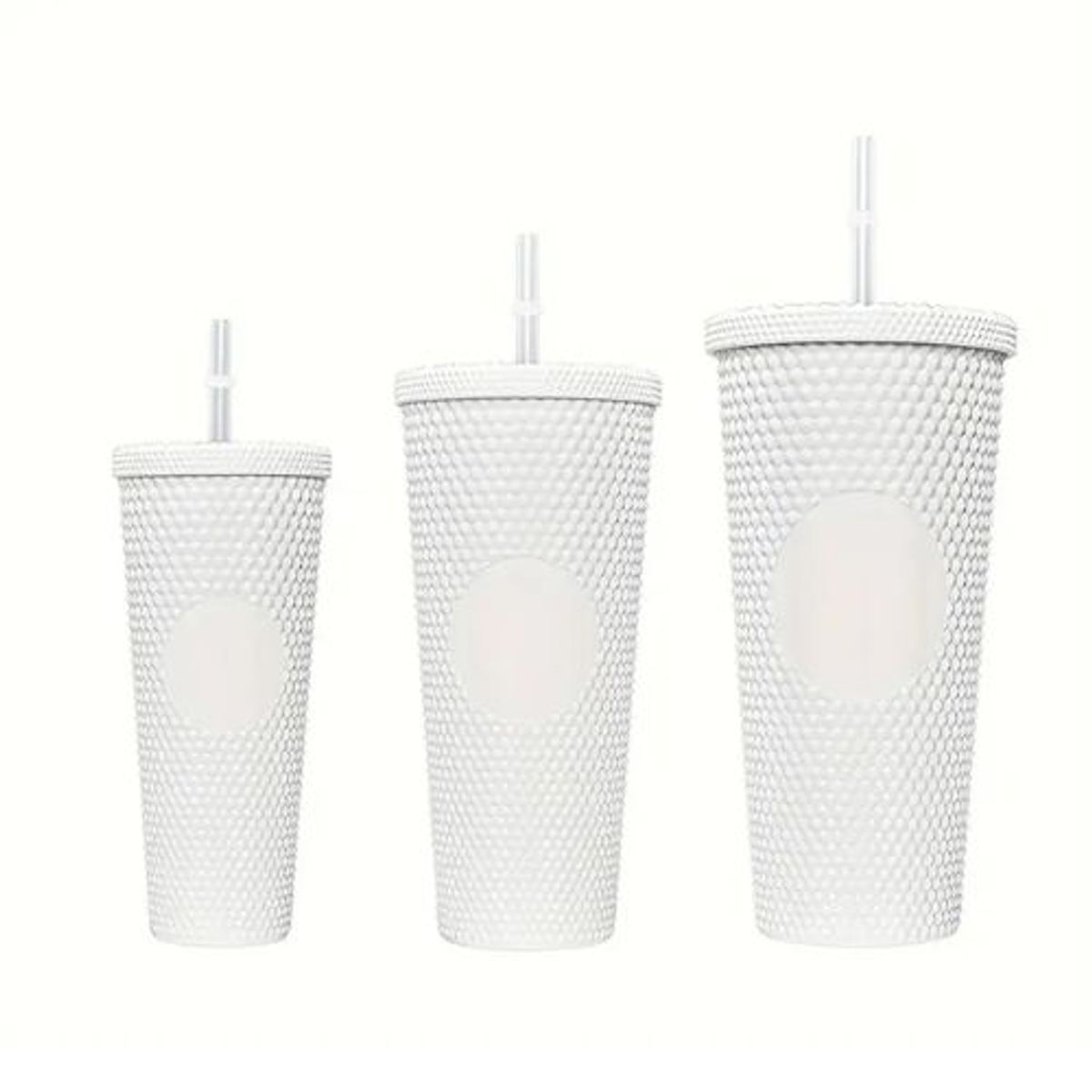 GENERICO - Pack De 3 Vasos Tumbler Tipo Starbucks Con Bombilla Y Tapa