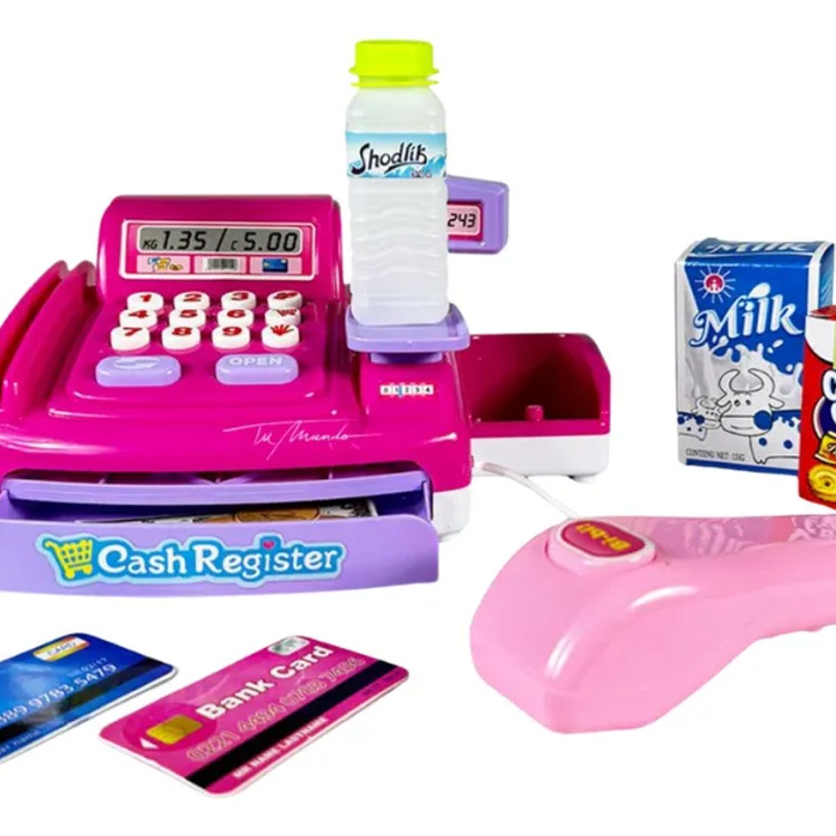 GENERICO - Caja Registradora de Juguete Shopping Con Sonido Y Accesorios Rosada