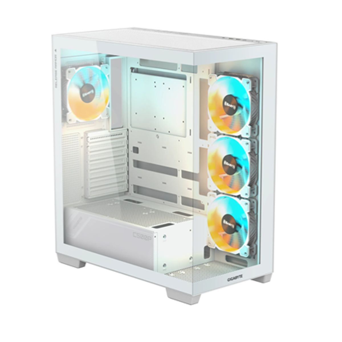 GIGABYTE - GABINETE GAMER GYGABYTE C500 PANORAMIC STEALTH ICE INCLUYE 4 FANS ARGB 120MM