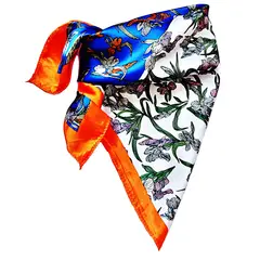 VIVAFELICIA - Pañuelo Bandana Orquídea Naranjo