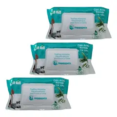 GENERICO - Toallas Húmedas X3 Mascotas Perros Gatos 150u Aroma Bambú