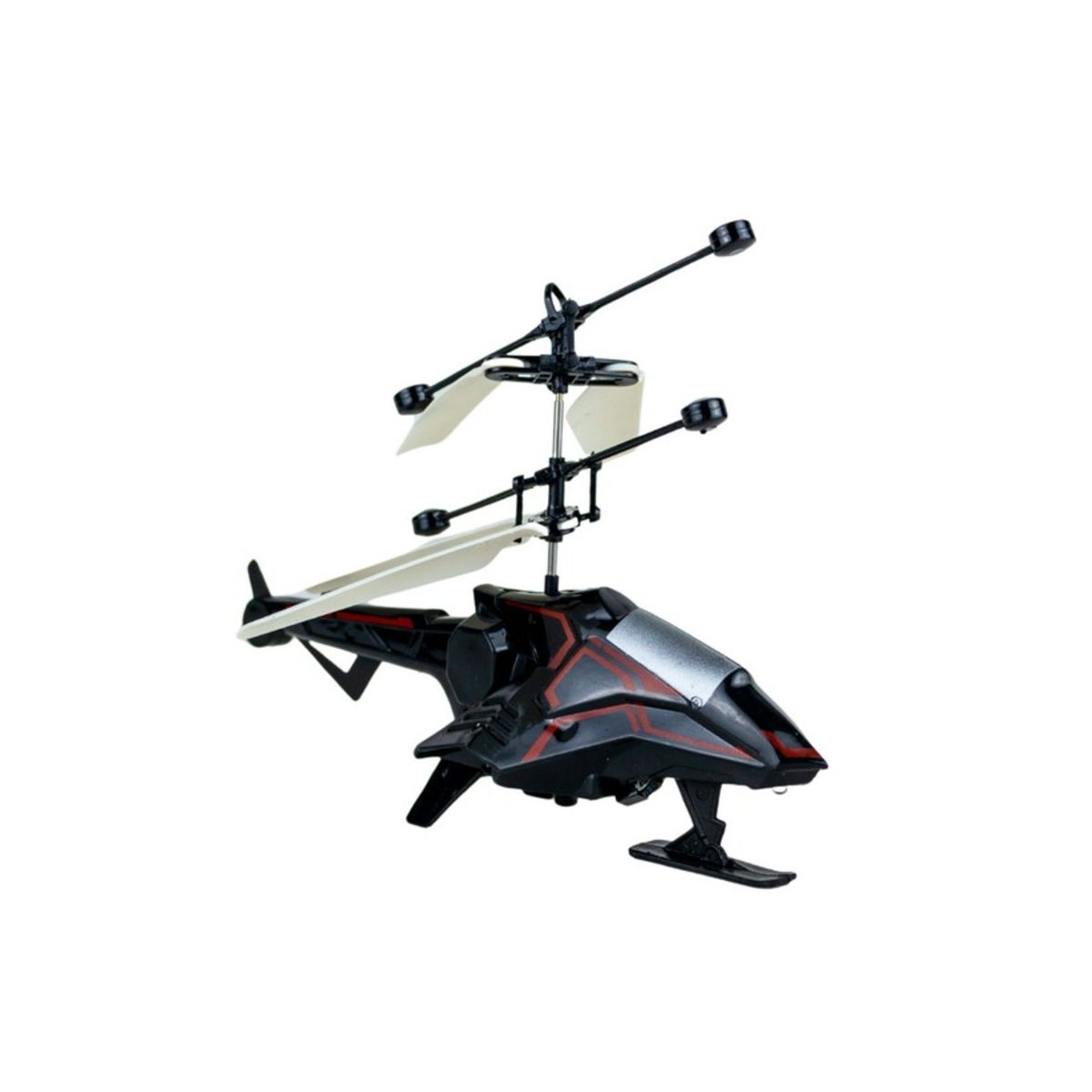 SOLEIO - HELICÓPTERO DE JUGUETE VOLADOR POR INDUCCIÓN CON CONTROL REMOTO NEGRO ROJO