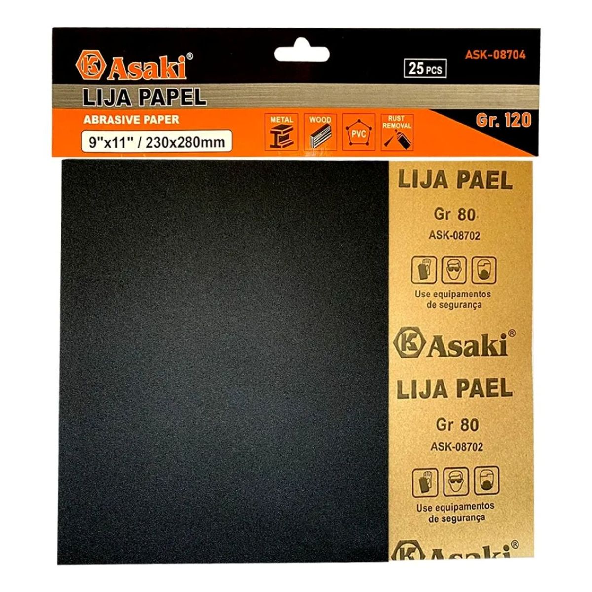 GENERICO - 25 Pc Lija Pliego Metal Fierro Madera 230x280mm Grano 120