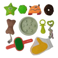 DEFENSOR FOREVER - Set De 10 Juguetes Para Perros Mascotas Aseo Juegos