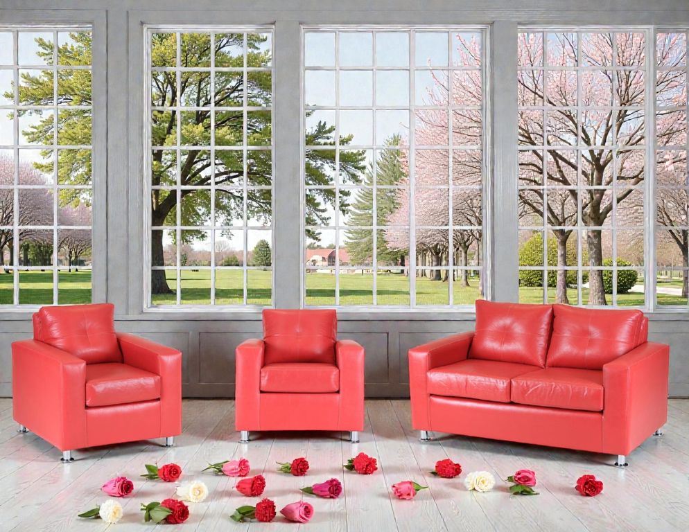 Living Asiria 211  - Cuero Sintetico Pu / Rojo