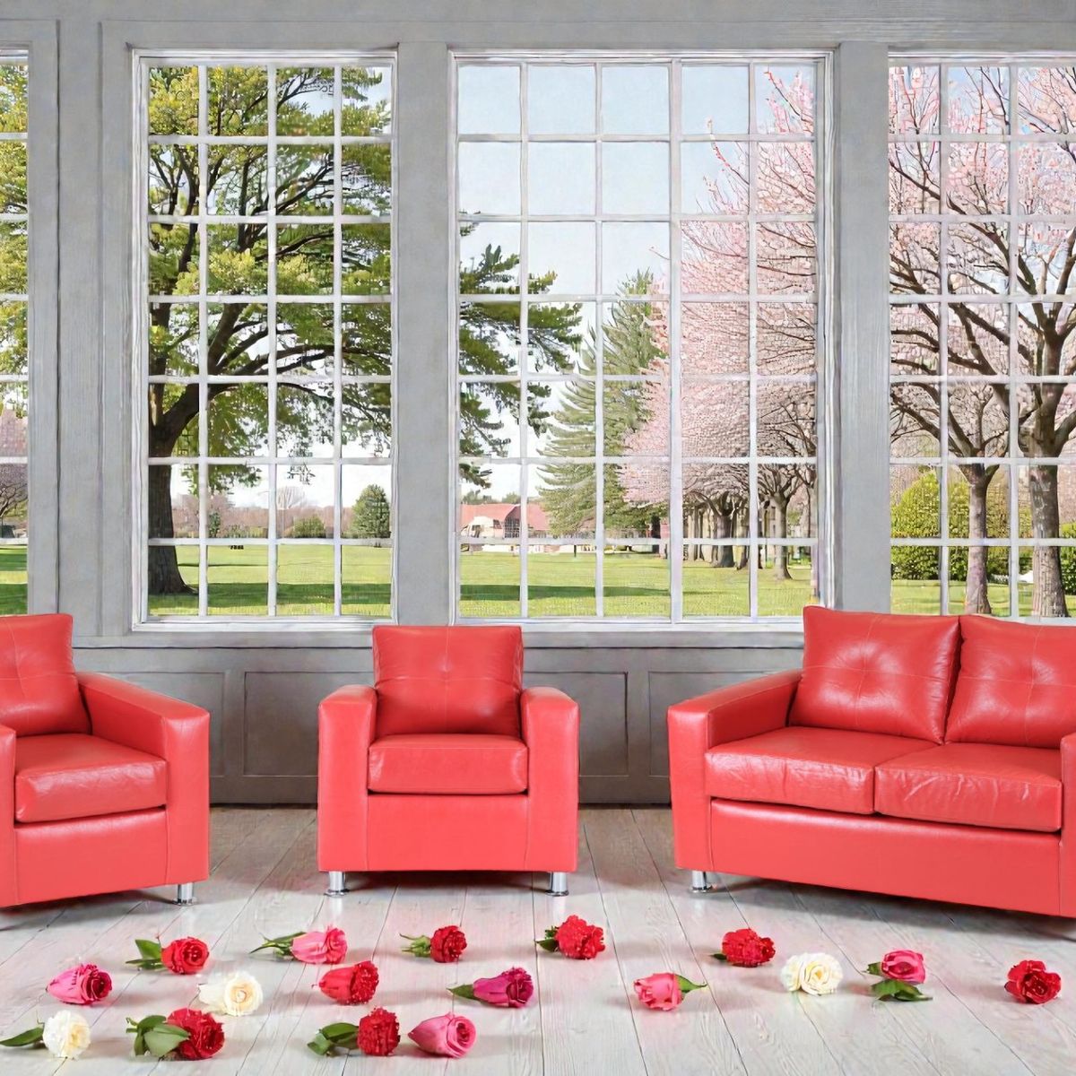 GENERICO - Living  Asiria 211   - Cuero Sintetico Pu / Muebles Altiro