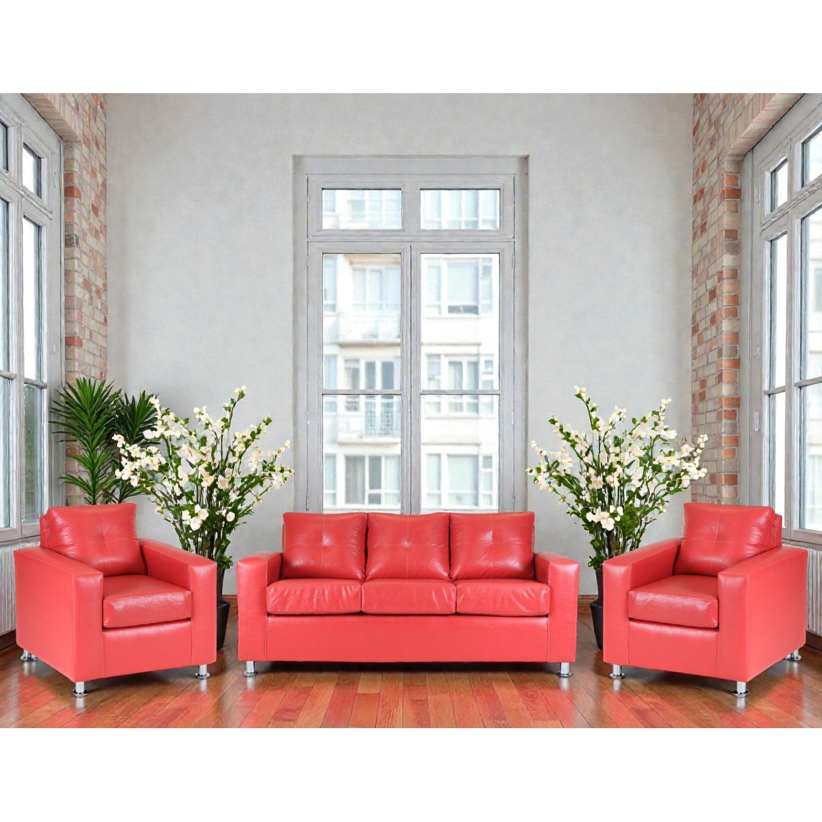 MUEBLES ALTIRO - Living  Asiria 311   - Cuero Sintetico Pu/ Muebles Altiro