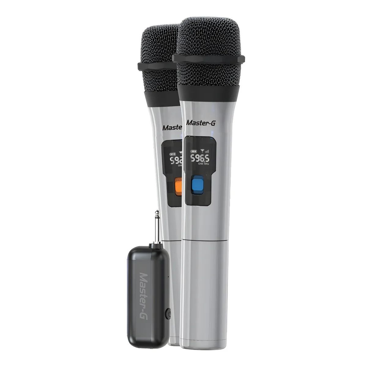 MASTER G - Microfonos Inalambricos Par de 2 Unidades UHF Con Receptor