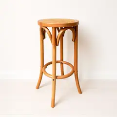 KLIK - Banco de Diseño Retro en Madera con Asiento Trenzado