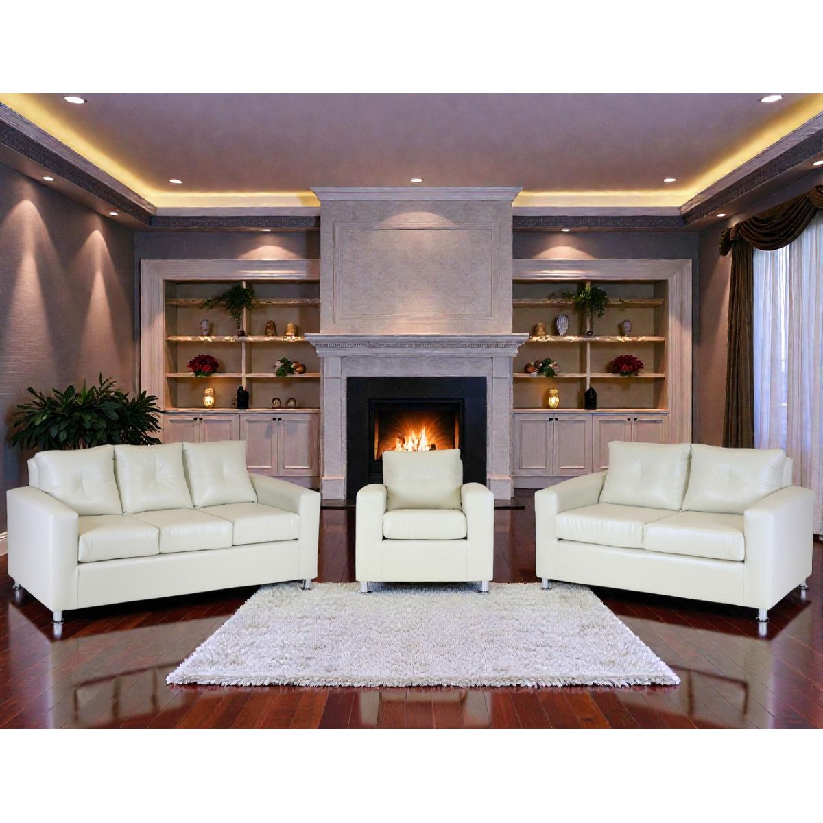 MUEBLES ALTIRO - Living  Asiria 321   - Cuero Sintetico Pu / Muebles Altiro