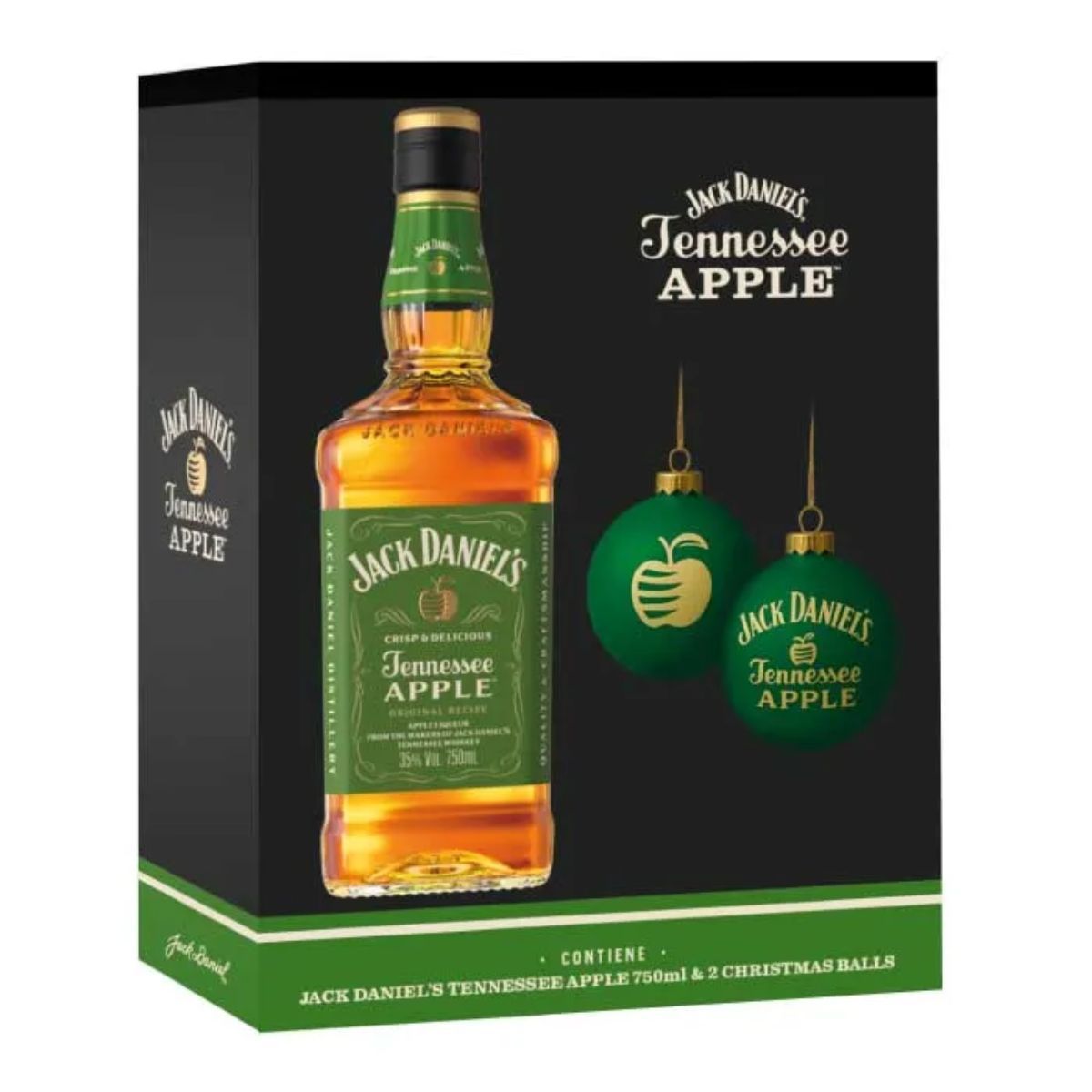 JACK DANIELS - Pack Jack Daniel's Apple 750cc + 2 Esferas de Navidad