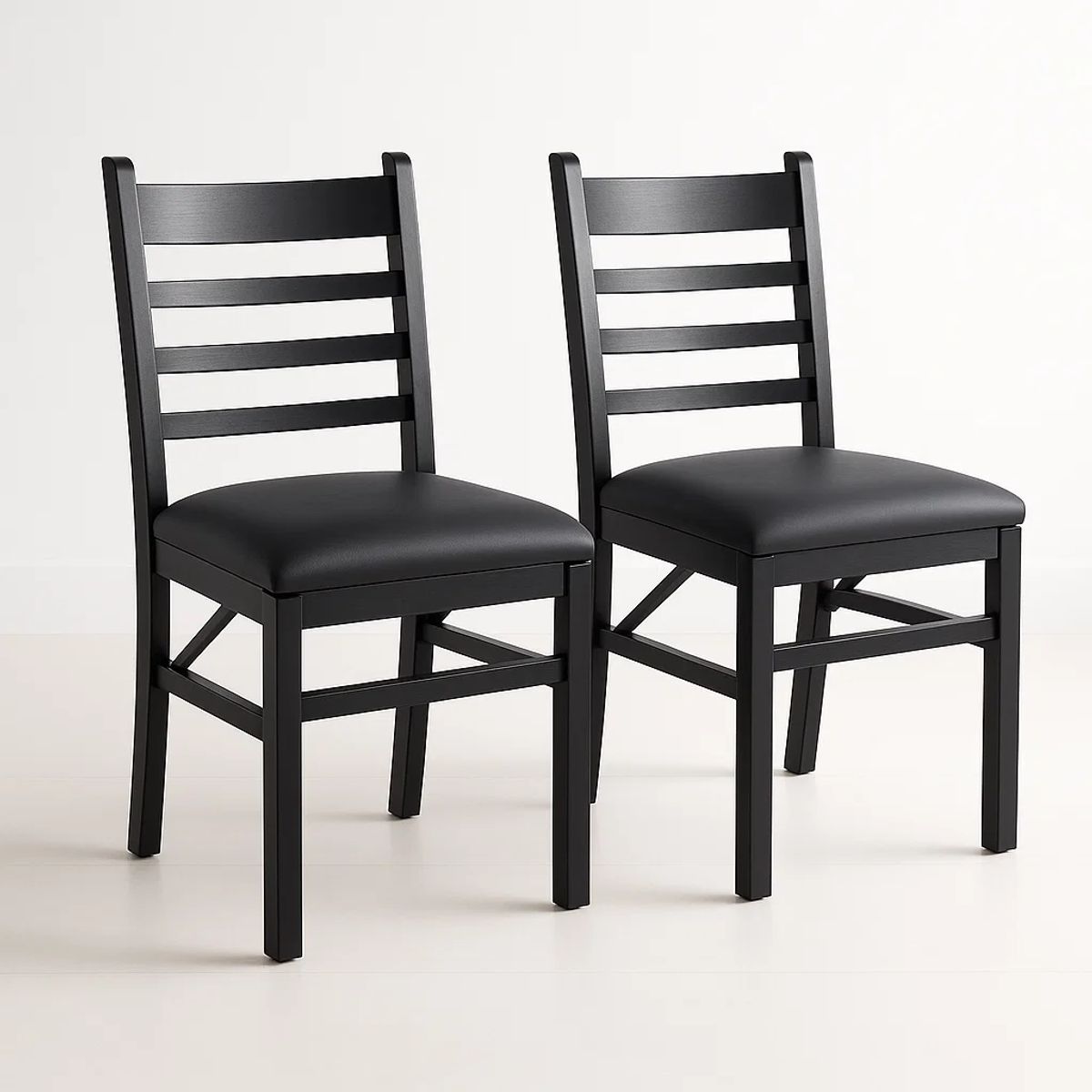 KLIK - Pack de 2 Sillas Industrial Plegable con Marco Negro y Tapizado Sintético