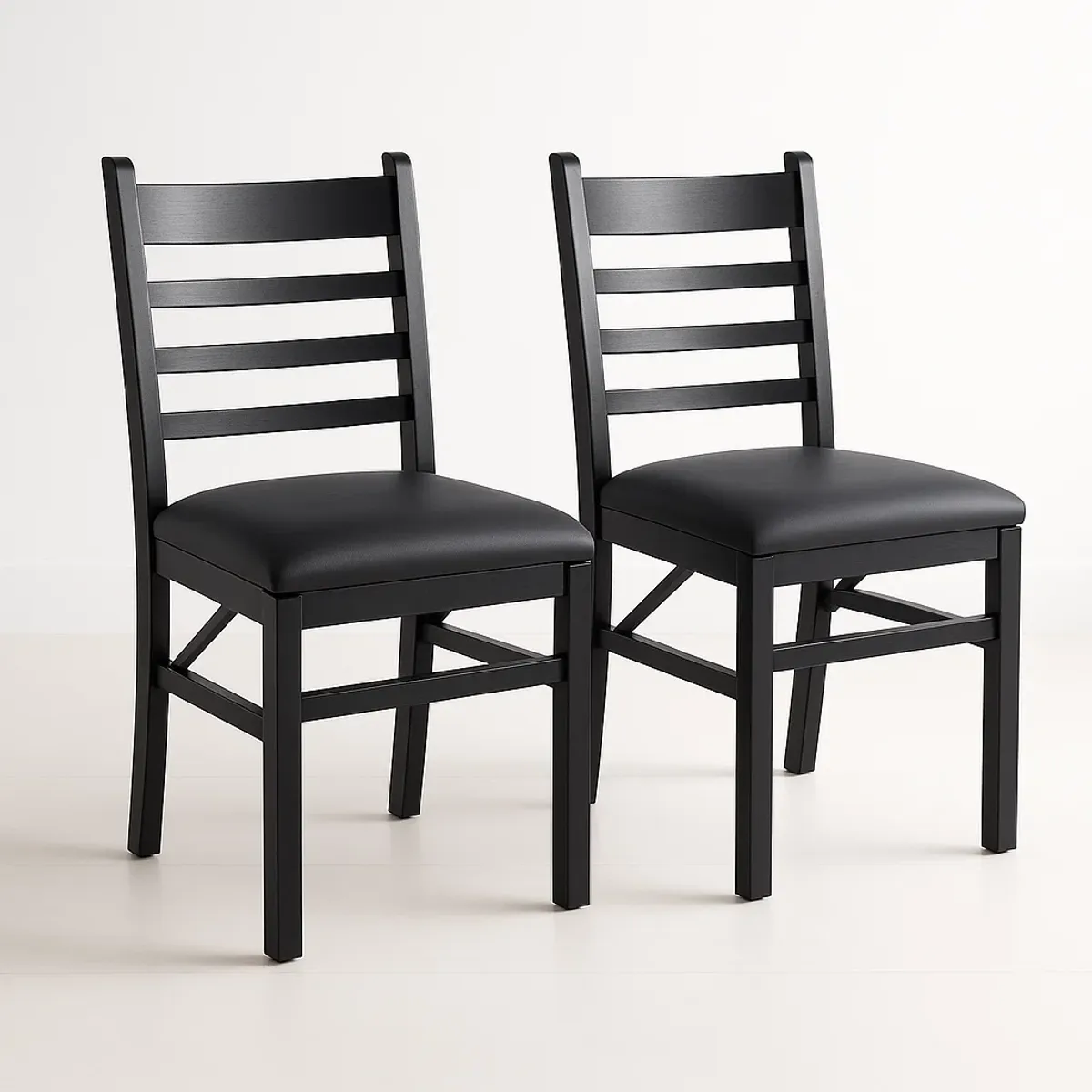 KLIK - Pack de 2 Sillas Industrial Plegable con Marco Negro y Tapizado Sintético