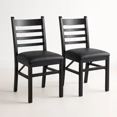 KLIK - Pack de 2 Sillas Industrial Plegable con Marco Negro y Tapizado Sintético