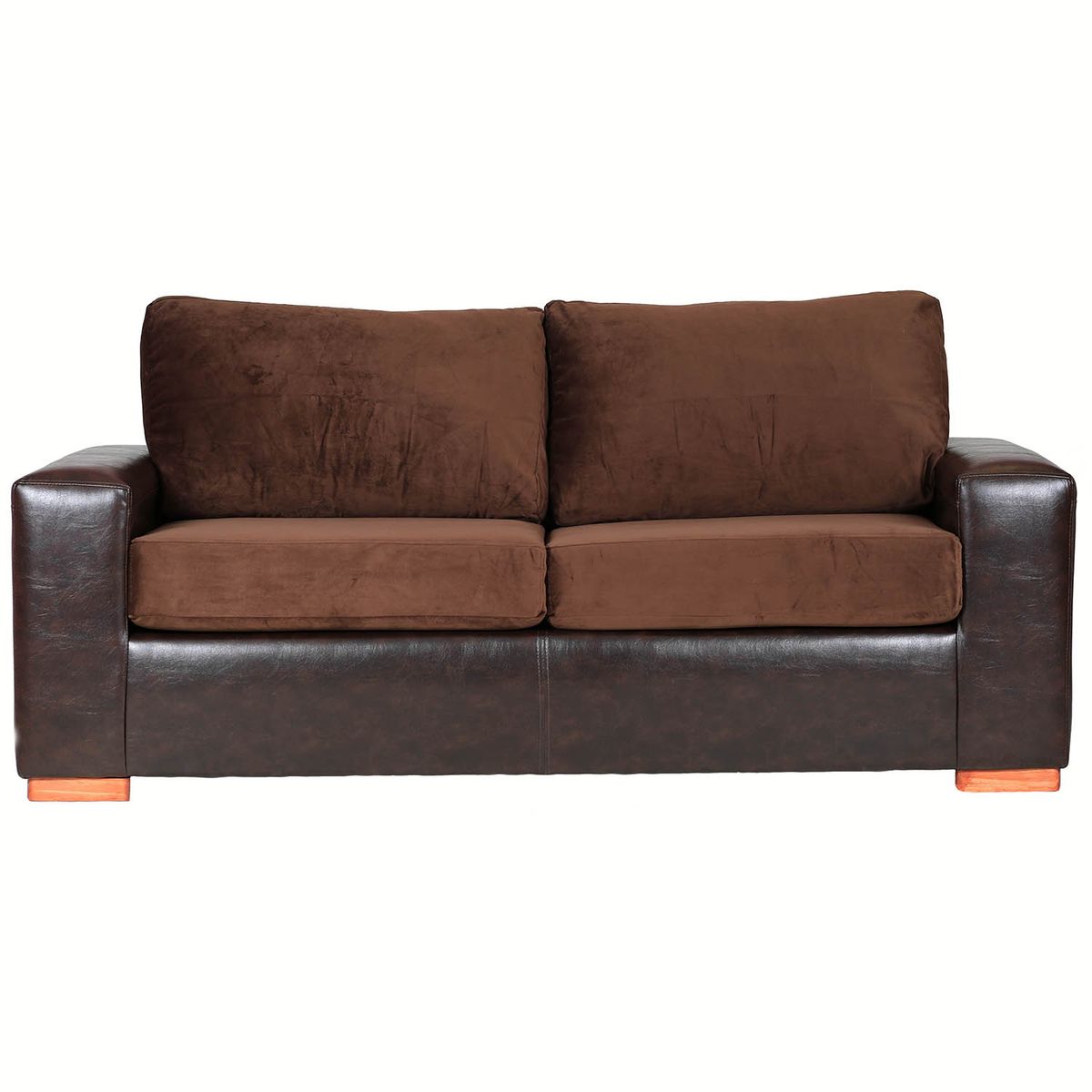 MUEBLES ALTIRO - Sofá Elam 3 Cuerpos - Cuero Sintético y Tela Felpa / Muebles Altiro