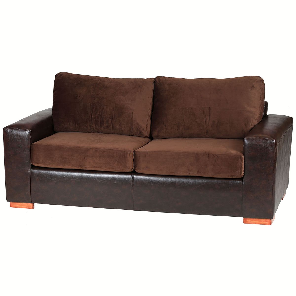 MUEBLES ALTIRO - Sofá Elam 3 Cuerpos - Cuero Sintético y Tela Felpa / Muebles Altiro