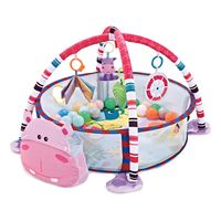 Gimnasio Centro De Juegos Para Bebé Y Piscina Pelotas Hipopotamo Rosado