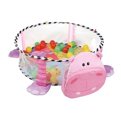 Imagen 2 del producto Gimnasio Centro De Juegos Para Bebé Y Piscina Pelotas Hipopotamo Rosado