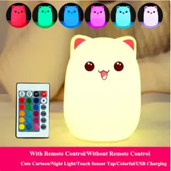 GENERICO - Lámpara gato espanta cuco led niños touch silicona