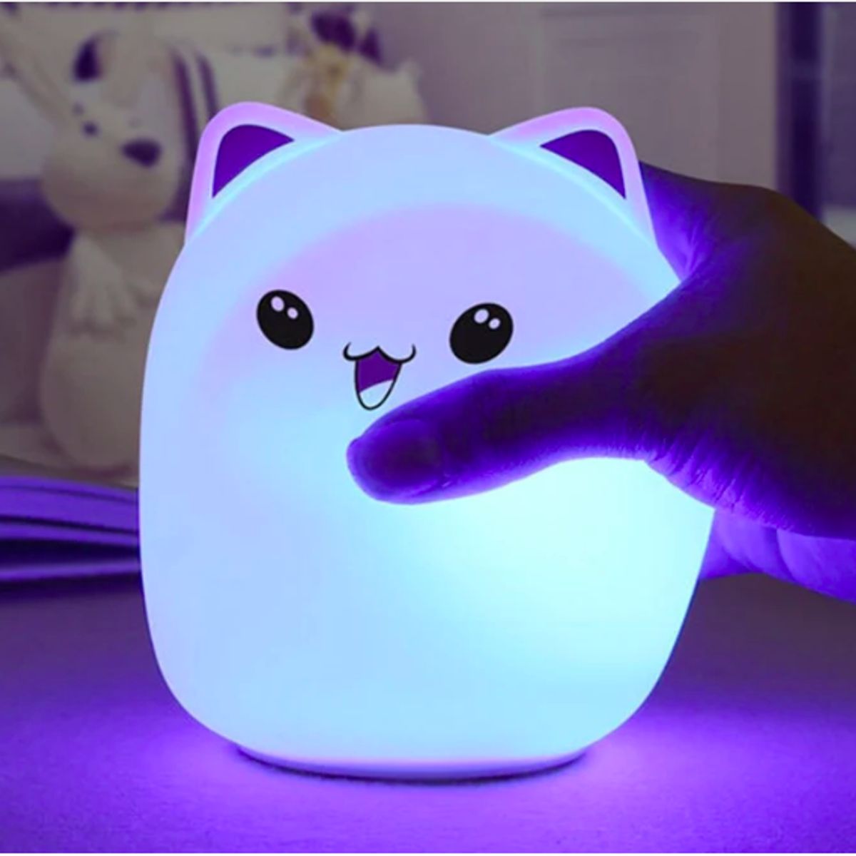 GENERICO - Lámpara gato espanta cuco led niños touch silicona