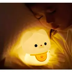 GENERICO - Lámpara Gato de la suerte espanta cuco led niños touch silicona espantacuco