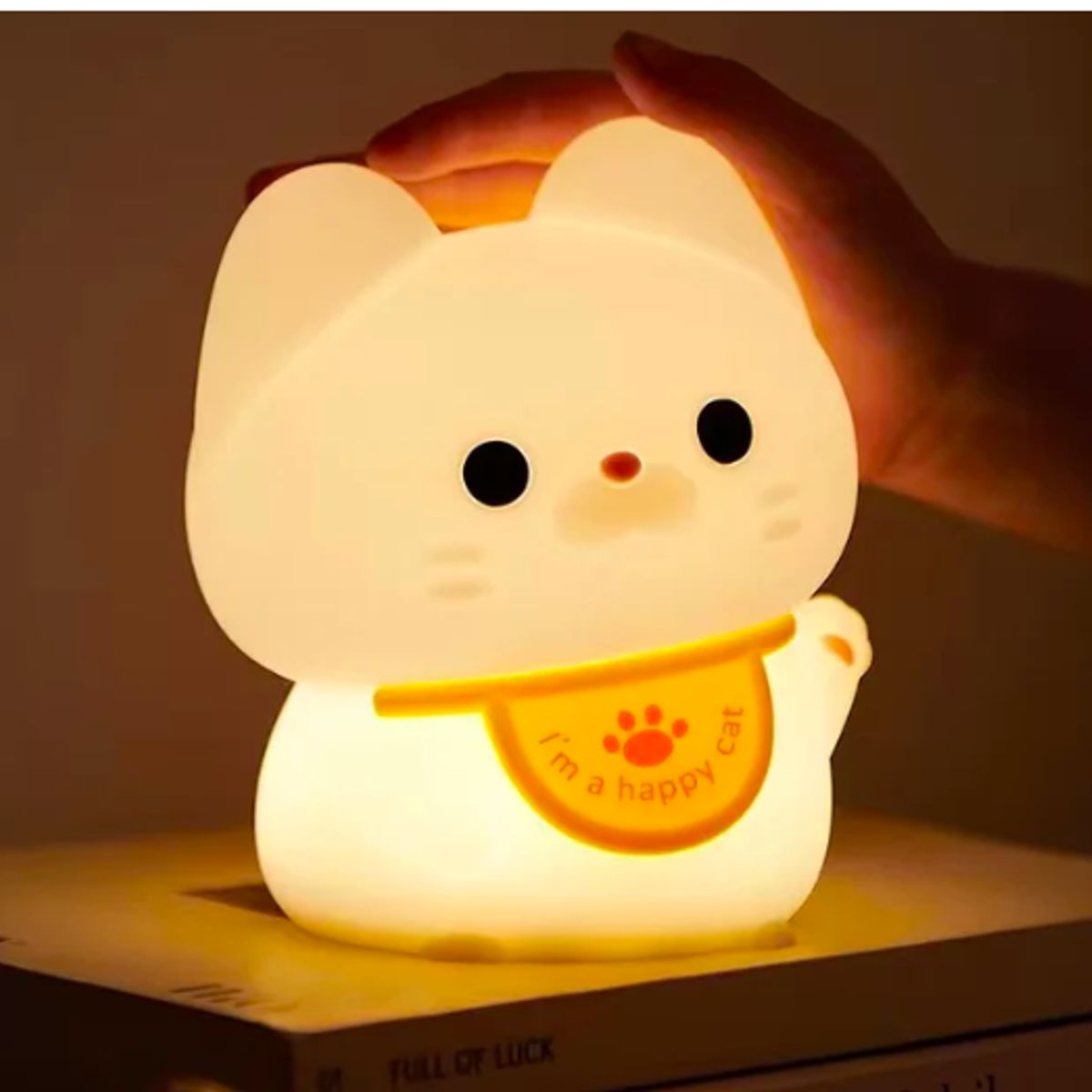 GENERICO - Lámpara Gato de la suerte espanta cuco led  niños touch silicona espantacuco