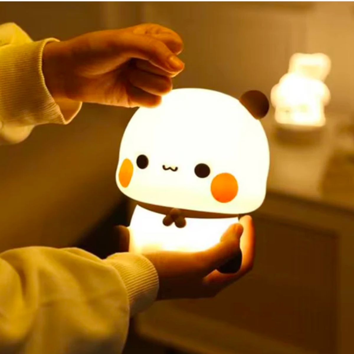 GENERICO - Lámpara Panda Grande espanta cuco led niños touch silicona