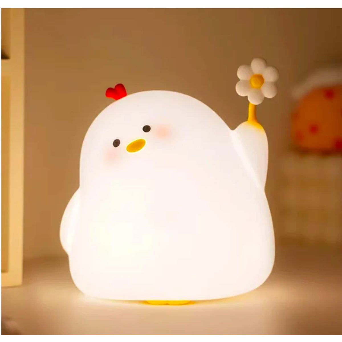 GENERICO - Lámpara pollito flor cuco led niños touch silicona espantacuco