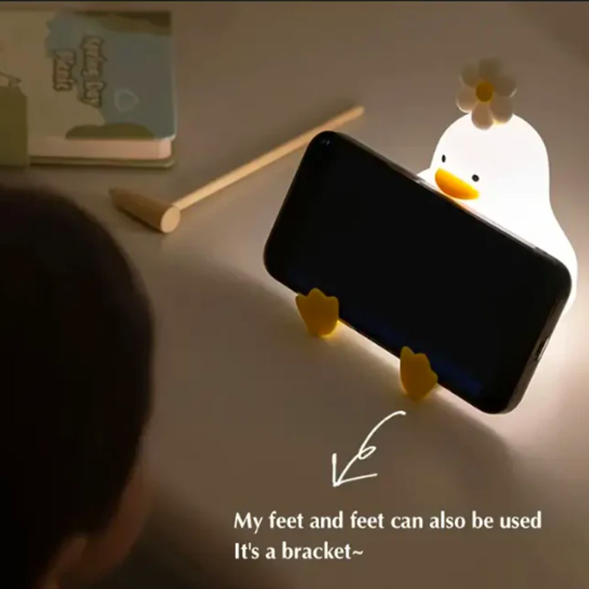 GENERICO - Lámpara Pato espanta cuco led niños touch silicona